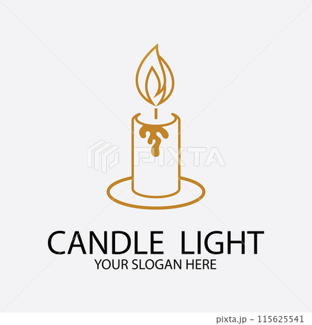 Romantic candlelight icon logo Romantic candlelight icon logo 115625541