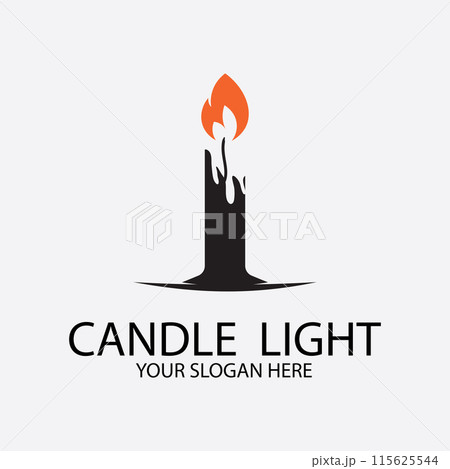 Romantic candlelight icon logo Romantic candlelight icon logo 115625544