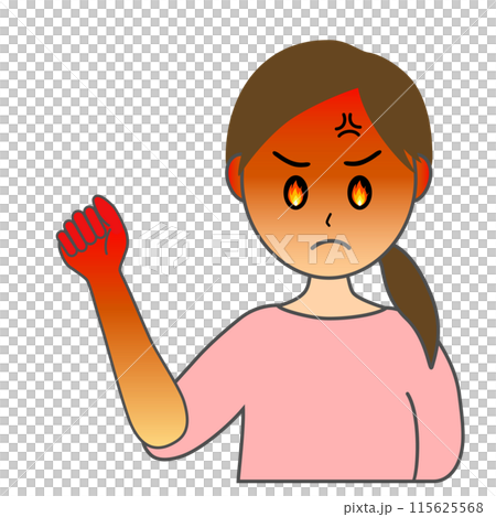 怒りで手を握りしめ激怒している日本人の女性主婦 115625568