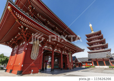 浅草寺宝蔵門(仁王門)と五重塔 東京都台東区浅草 浅草寺宝蔵門(仁王門)と五重塔 東京都台東区浅草 115626266