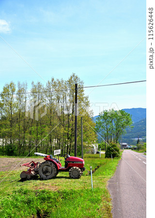 《岐阜県》新緑の季節を迎えた中津川市加子母の風景 115626448