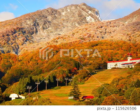 紅葉のピークを迎えた新潟県妙高市の妙高山 紅葉のピークを迎えた新潟県妙高市の妙高山 115626506