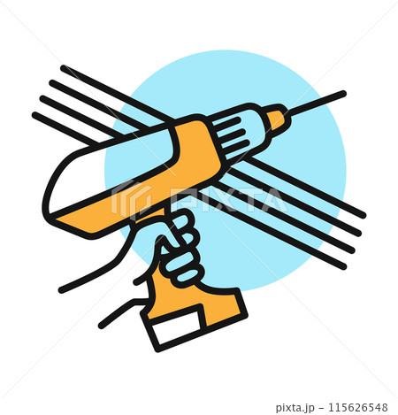 Building line icon. Color symbol in simple style. Industry construction symbol for app design. Vector cartoon illustration Building line icon. Color symbol in simple style. Industry construction symbol for app design. Vector cartoon illustration 115626548