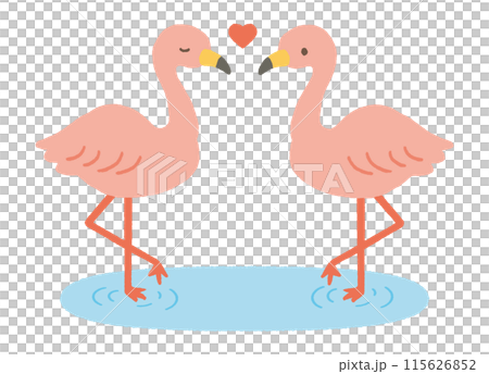 鬆散的手繪火烈鳥情侶 115626852