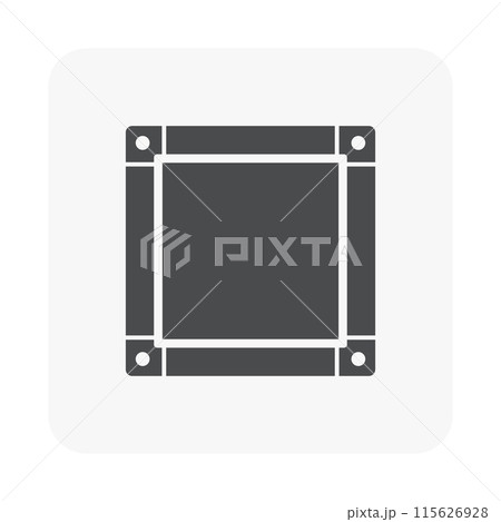 Square  straight duct vector icon, black silhouette. Square  straight duct vector icon, black silhouette. 115626928