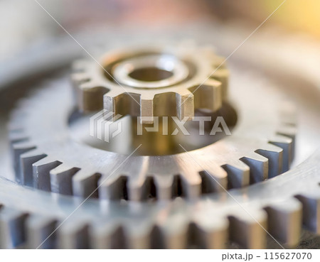 Close Up of a Metal Gear Wheel. Generative AI 115627070