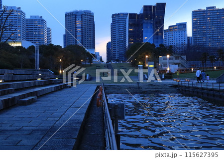 横浜みなとみらい最大の緑地 臨港パークの夜景 横浜みなとみらい最大の緑地 臨港パークの夜景 115627395