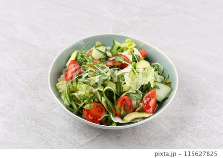 Fitness salad bowl for healthy eating. Restaurant menu Fitness salad bowl for healthy eating. Restaurant menu 115627825