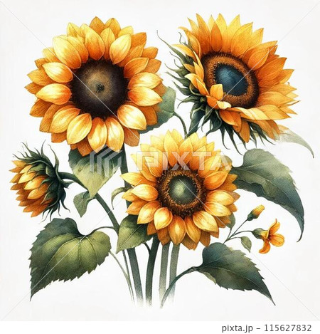 大きなひまわりの花 115627832