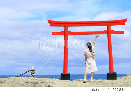 《静岡県》伊豆白浜海岸・エメラルドグリーンの美しいビーチ 《静岡県》伊豆白浜海岸・エメラルドグリーンの美しいビーチ 115628144