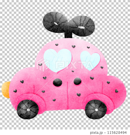The car is winding in pink. 115628494