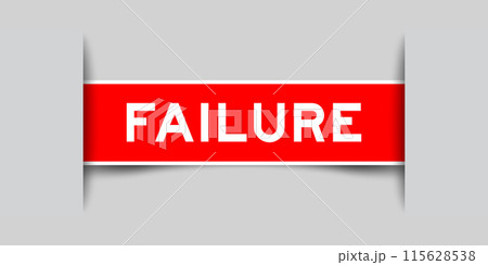 Red color square label sticker with word failure that inserted in gray background Red color square label sticker with word failure that inserted in gray background 115628538