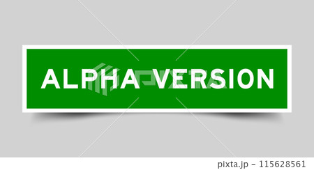 Square sticker label with word alpha version in...のイラスト素材 [115628561 ...