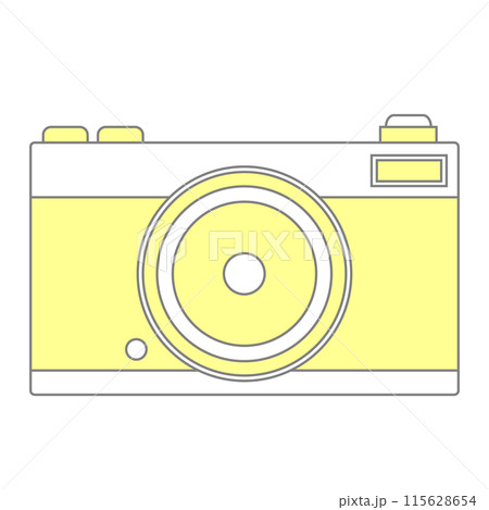 カメラのアイコン。レトロなフィルムカメラのイラスト 115628654