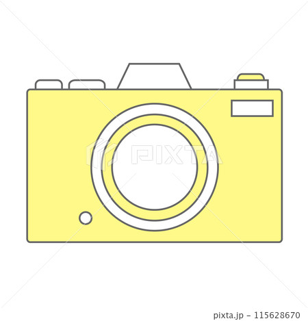 レトロなフイルムカメラの線画アイコンイラスト 115628670