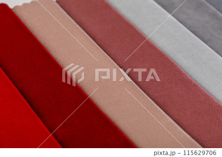 Different samples of velvet fabric Different samples of velvet fabric 115629706