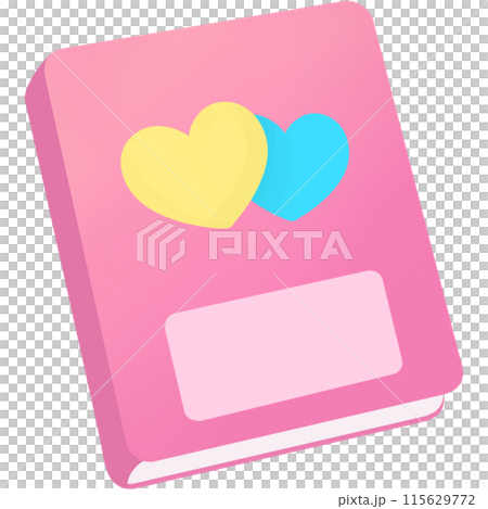 pink book with heart pattern 115629772