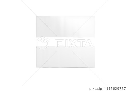 Blank white yoga mat mockup lying top view, front back 115629787