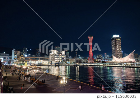 ハーバーランドの夜景 クリスマスマーケット ハーバーランドの夜景 クリスマスマーケット 115630035