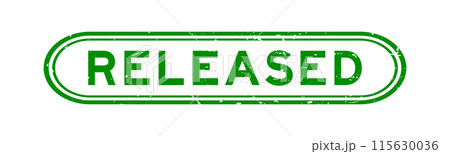 Grunge green released word rubber seal stamp on white background Grunge green released word rubber seal stamp on white background 115630036