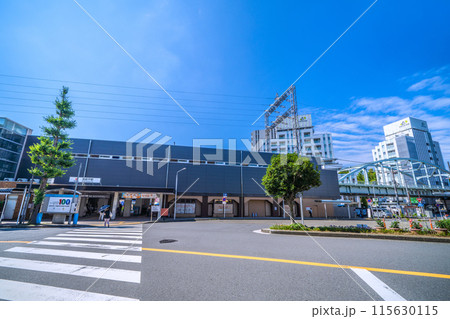 日本の川崎都市景観　東急電鉄　宮前平駅などを望む 115630115
