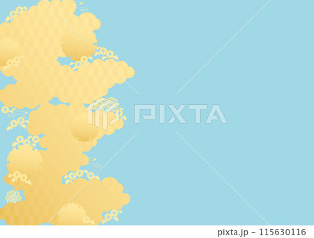背景素材-和柄朝顔2022-39ベク 115630116