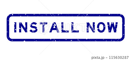 Grunge blue install now word square rubber seal stamp on white background Grunge blue install now word square rubber seal stamp on white background 115630287