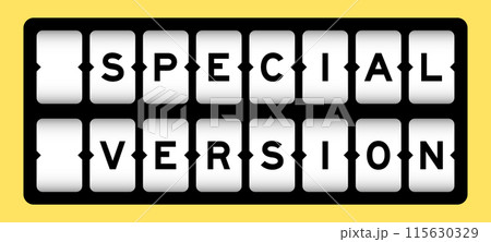 Black color in word special version on slot banner with yellow color background 115630329