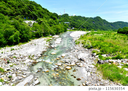 釜無川橋／釜無川より下流方向を望む(山梨県北杜市)【2024.6】 115630354