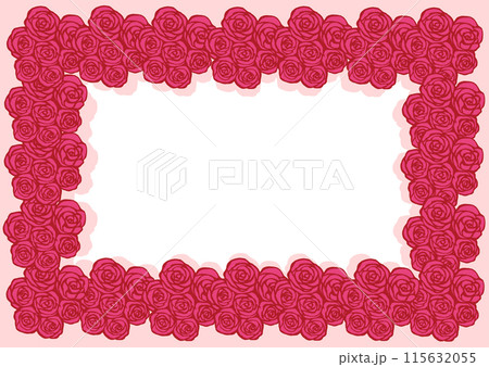 薔薇の豪華なフレームイラスト 薔薇の豪華なフレームイラスト 115632055