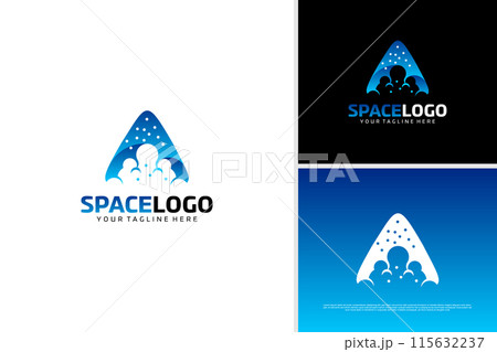 Vector triangle arrow cloud logo design template 115632237