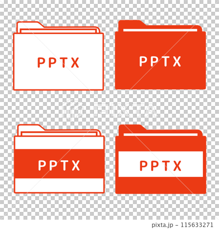 File extension PPTX icon set of 4 115633271