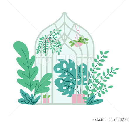 Orangery with greenery inside and outside. 115633282