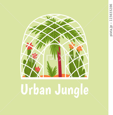 Greenhouse with desert plants. 115633286