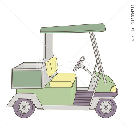 golf buggy cart color vector illustration 115634711