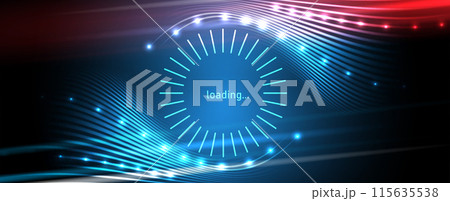 Loading bar concept. Progress data for upload or download. Techmology concept. Vector art.Vector art. 115635538