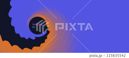 Loading bar concept. Progress data for upload or download. Techmology concept. Vector art.Vector art. 115635542