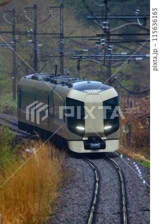 春雨降る初春の会津路を快走する…特急【リバティ会津】500系 115636165