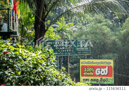 sign at the entrance Kadugannawa Estate tea factory. 115636511