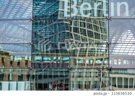 View of modern office building at Berlin Central Station View of modern office building at Berlin Central Station 115636530