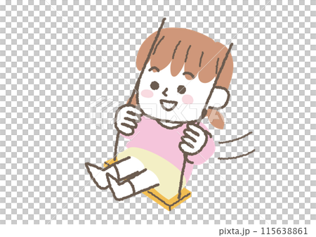 ブランコを漕いでいる女の子のイラスト 115638861