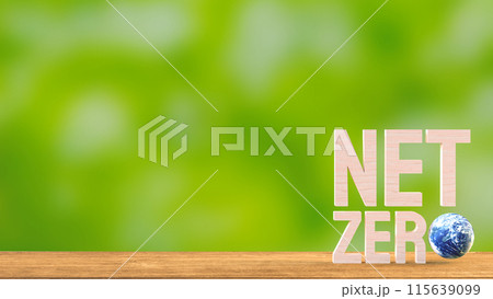 The net zero wood text and world for eco concept 3d rendering. The net zero wood text and world for eco concept 3d rendering. 115639099