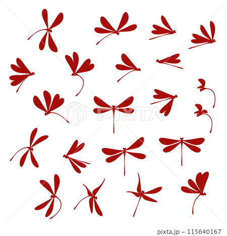 シンプルなシルエットで描いたトンボ素材, シンプルなシルエットで描いたトンボ素材, 115640167