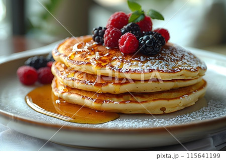 美味しそうなベリーパンケーキ1 AI生成画像 美味しそうなベリーパンケーキ1 AI生成画像 115641199