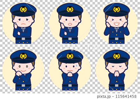 Male police officer pose set_04 115641458