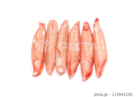 カニカマ（魚肉練り製品）【白背景・切り抜き】 115642192