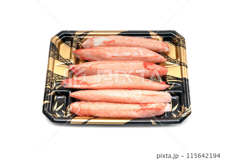 カニカマ（魚肉練り製品）【白背景・切り抜き】 115642194