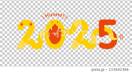 2025, Year of the Snake New Year's card material - Snake illustration motif 2025, Year of the Snake New Year's card material - Snake illustration motif 115642366