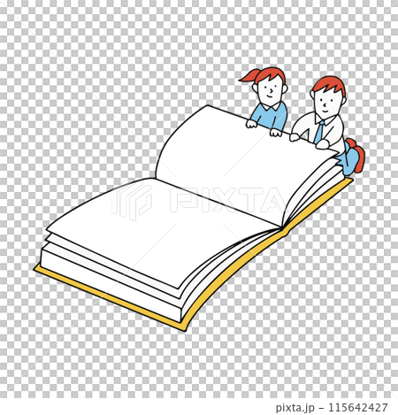 學生翻頁的插圖 學生翻頁的插圖 115642427