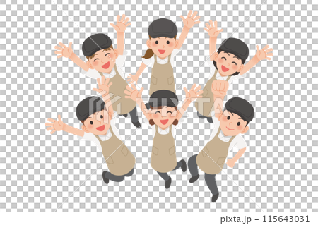 Jumping cafe clerk 115643031